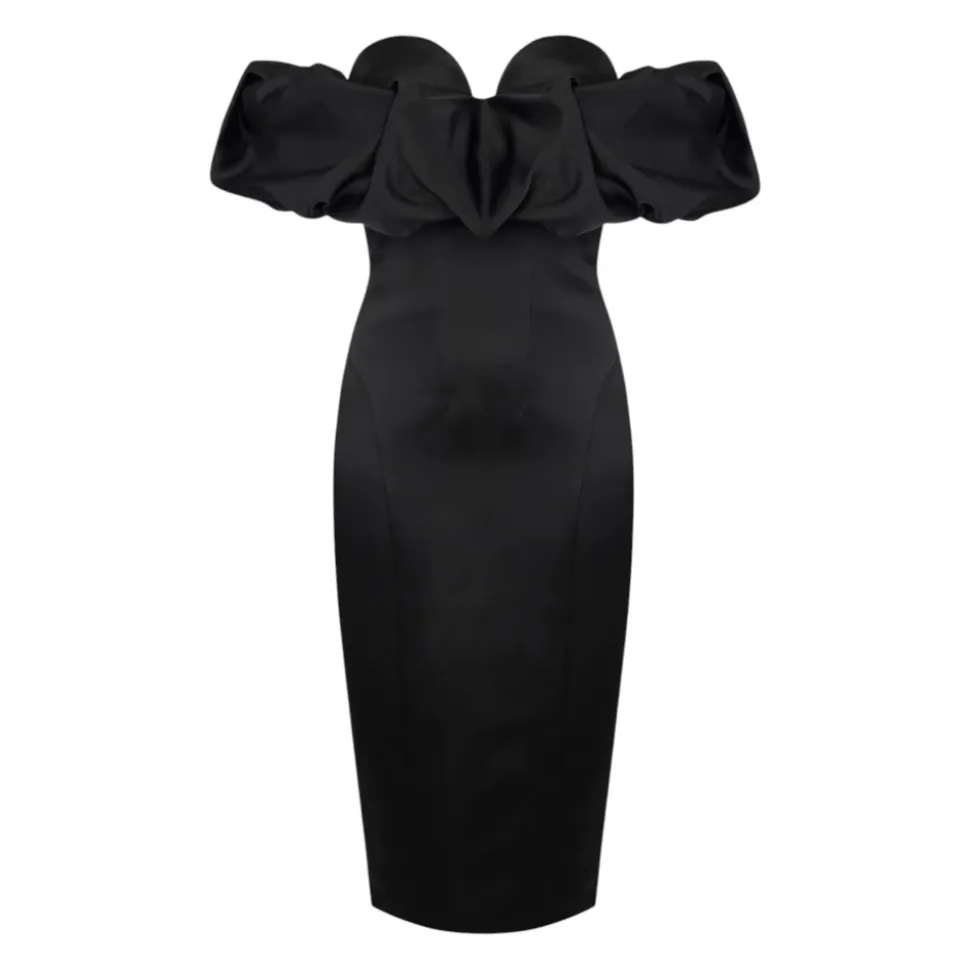 Abito in duchesse con scollo 3D