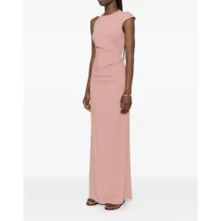 Abito Lungo con Cut-Out e Drappeggio