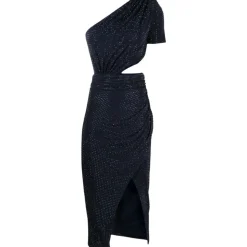 Abito Midi Blu con Tagli