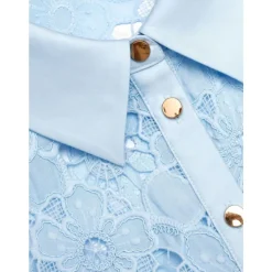 Abito Midi con Colletto in Pizzo
