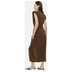 Abito Midi con Nodo Drappeggiato