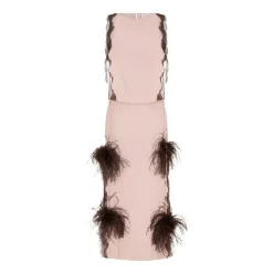 Abito Midi Romina Con Piume