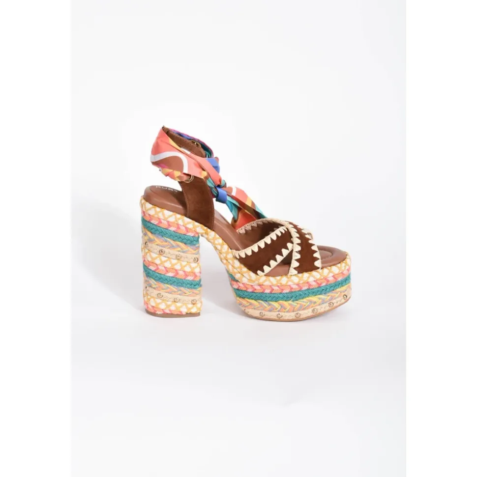 Arcobaleno Sciarpa Platform Sandali