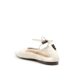 Ballerine con cinturino alla caviglia in pelle bianca