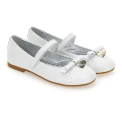 Ballerine in pelle bianca con cinturino alla caviglia