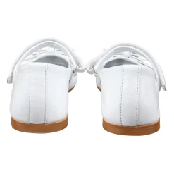 Ballerine in pelle bianca con cinturino alla caviglia
