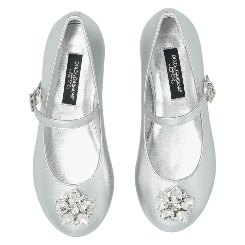 Ballerine in pelle nappa con spilla
