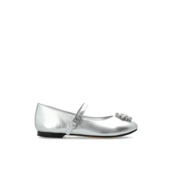 Ballerine in pelle nappa con spilla