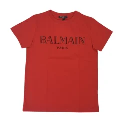 Balmain T-shirt Manica Corta con Logo