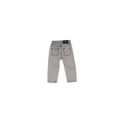 Bambini Jeans Grigi Logo Zip Bottone