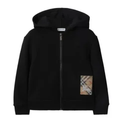 Bambini Maglione Nero con Patch a Quadri
