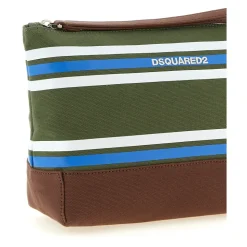 Beauty Case D2 College a Righe in Tela di Cotone
