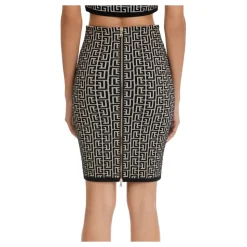 Bicolor Jacquard Knit Skirt