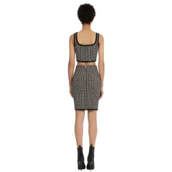 Bicolor Jacquard Knit Skirt