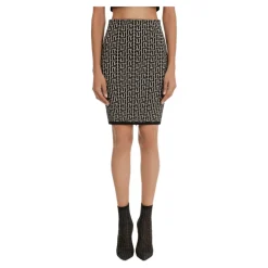 Bicolor Jacquard Knit Skirt