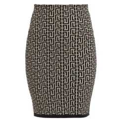 Bicolor Jacquard Knit Skirt