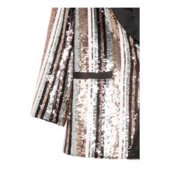 Blazer con paillettes a righe