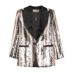 Blazer con paillettes a righe