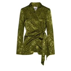 Blazer jacquard con cintura