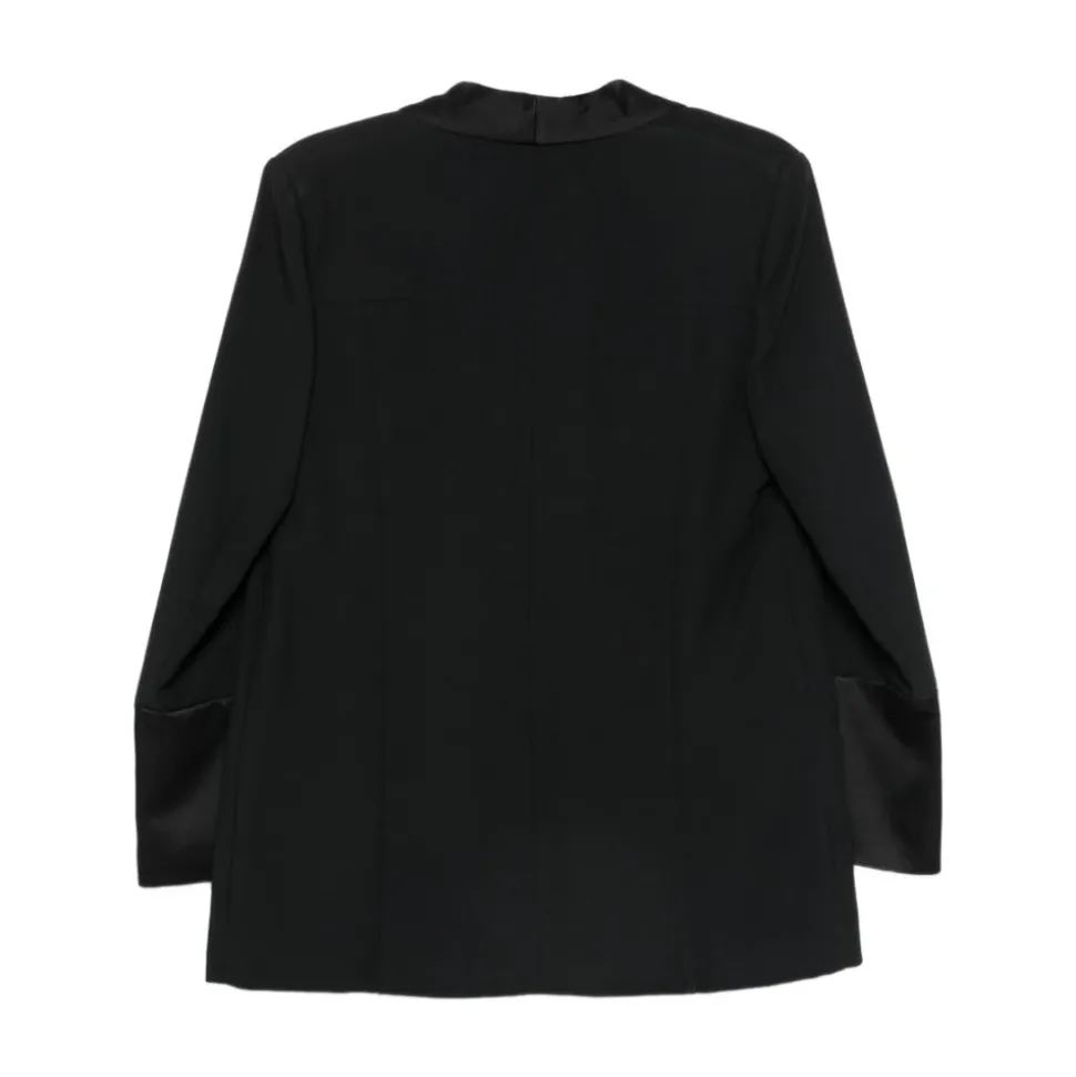Blazer Nero Rever Raso