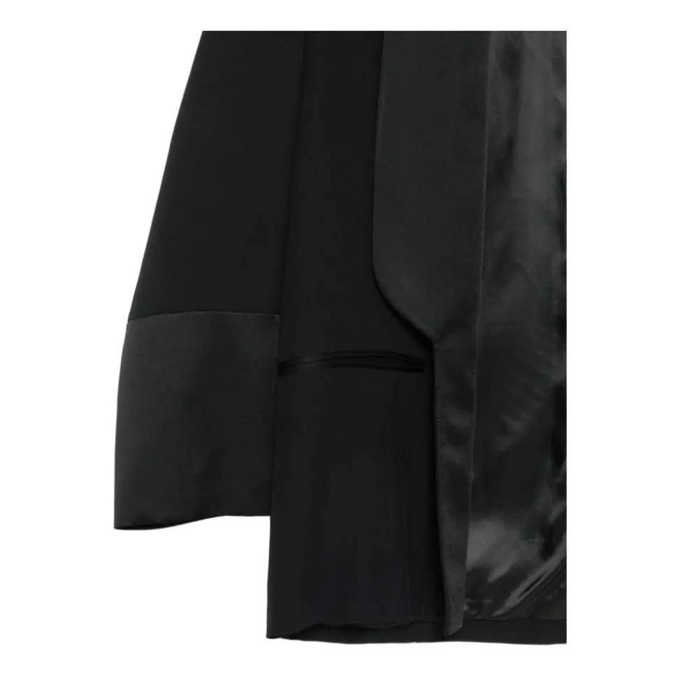 Blazer Nero Rever Raso