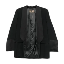 Blazer Nero Rever Raso