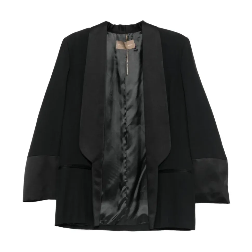 Blazer Nero Rever Raso