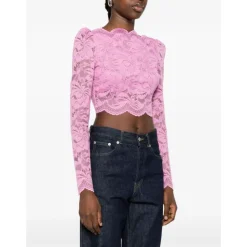 Blusa Corta in Pizzo