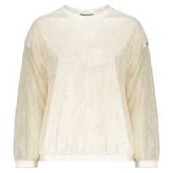 Blusa elegante beige chiaro con maniche lunghe