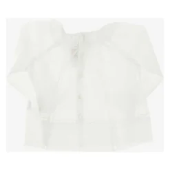 Blusa fatta di puro collare di cotone DETTAGLIO CHIUSA PULTRO