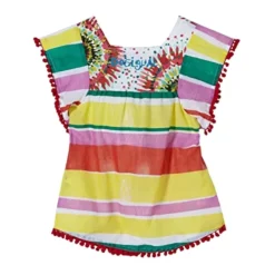 Blusa Floreale Colorata con Volant