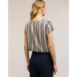 Blusa in raso con fantasia a foulard