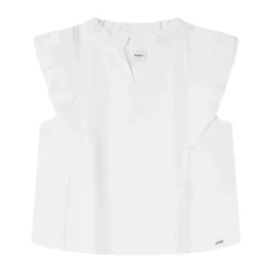 Blusa Romantica con Scollo a V e Manica Farfalla