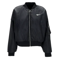 Bomber Reversibile in Finta Pelliccia Nero