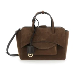 Borsa a mano in camoscio Flap M