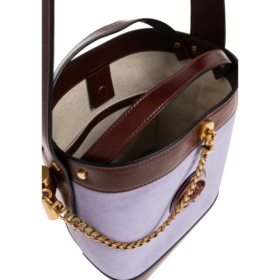 Borsa a secchiello piccola Pivot in camoscio