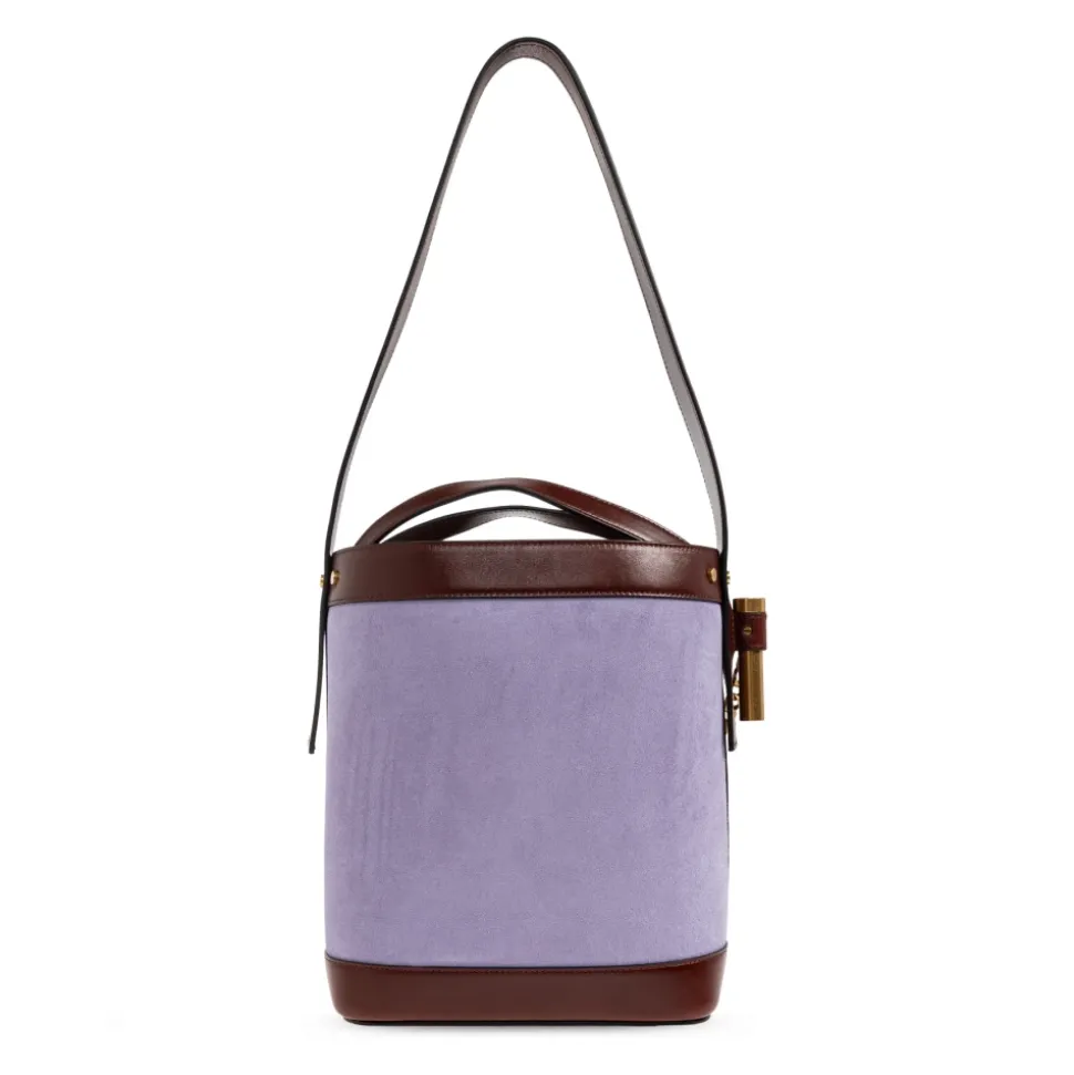 Borsa a secchiello piccola Pivot in camoscio