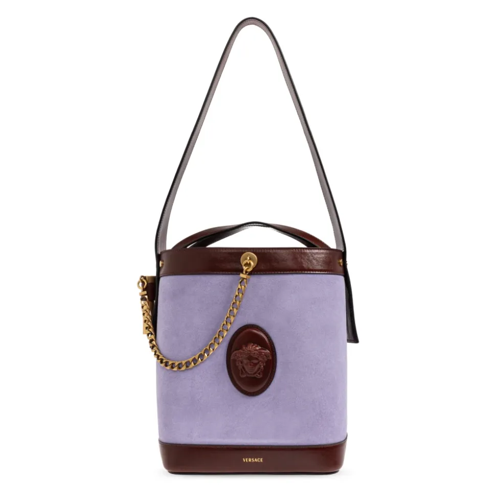 Borsa a secchiello piccola Pivot in camoscio