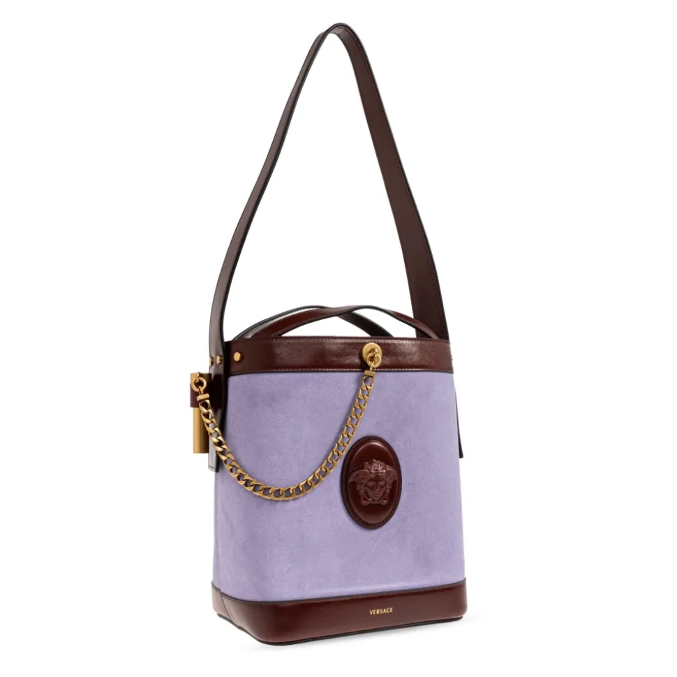 Borsa a secchiello piccola Pivot in camoscio