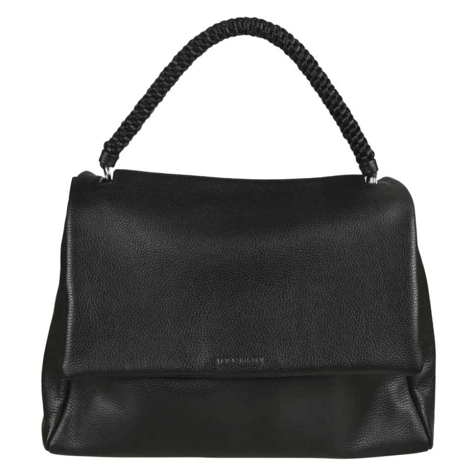 Borsa a spalla in pelle nera