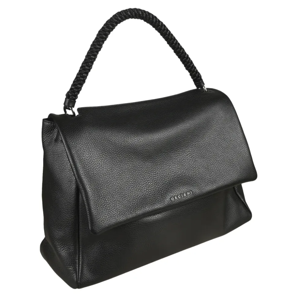 Borsa a spalla in pelle nera