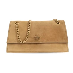 Borsa a spalla Kira Turnlock in camoscio