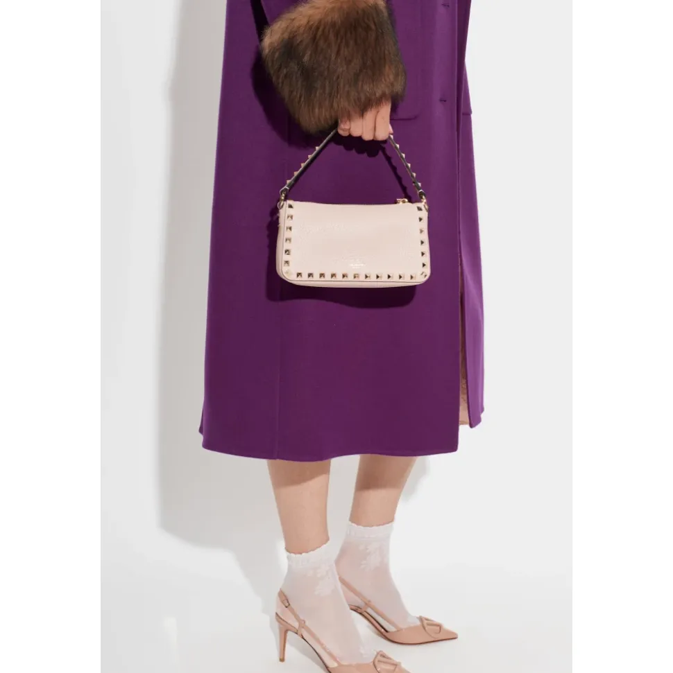 Borsa a spalla Rockstud piccola in pelle