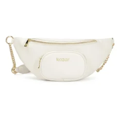 Borsa a tracolla in pelle di colore bianco