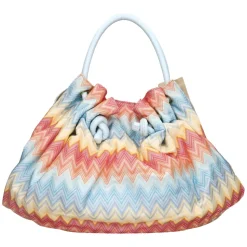 Borsa in Tessuto e Pelle Zigzag