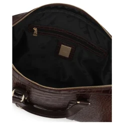Borsa per laptop in pelle marrone stampata