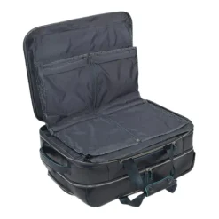 Borsa trolley in pelle nera per PC e iPad
