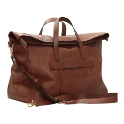 Borsone in pelle marrone modello Alberto