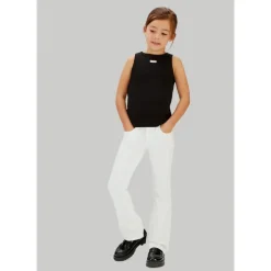 Calvin Klein Jeans Bianco a Zampa Di Elefante Bambina LVCKSJC04GYAF_
