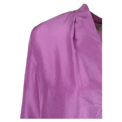 Camicia Abbottonata con Scollo a V in Habotai